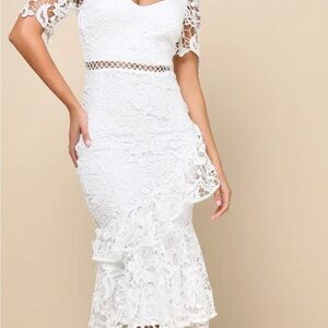 Elegant White Lace Dress